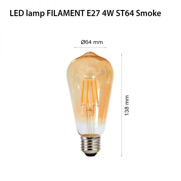 LED LAMP FILAMENT E27 4W ST64 SMOKE-0