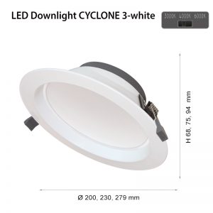 LED DOWNLIGHT CYCLONE R168 20W 3-WHITE-0